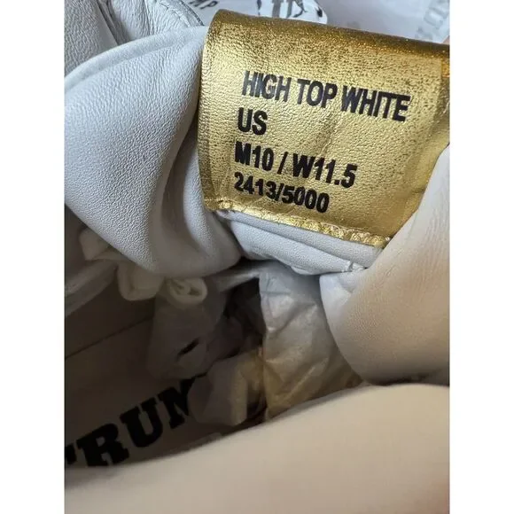 DONALD TRUMP SIZE M10 FIGHT WHITE HIGH‎ TOP SNEAKERS # 2413/5000 LIMITED EDITION